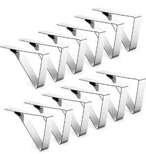 lot 10795 image: 12 Pack Tablecloth Clips - Heavy Duty Picnic Table Clips, Stainless Steel Table Cloth Cover Clamps, Table Cloth Holders Ideal for Restaurant Picnics Marquees Weddings Graduation Party