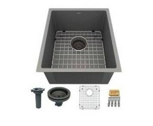 lot 10812 image: 15 Inch Undermount Sink Gunmetal Dark Grey Matte (AUG-15159) AVAS Brand.