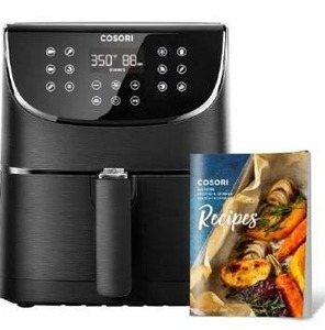 lot 10814 image: COSORI Air Fryer Oven Combo 5.8QT Max Xl Large Cooker (Cookbook with 100 Recipes), One-Touch Screen with 11 Precise Presets and Shake Reminder, Nonstick and Dishwasher-Safe Square Design Basket, Black