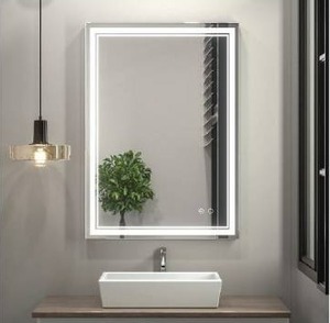lot 10815 image: Keonjinn 20 x 28 Inch LED Bathroom Mirror with Lights, LED Vanity Mirror Wall Mounted Anti-Fog Lighted Bathroom Mirror Dimmable Makeup Mirror, IP54 Waterproof and ShatterProof (HorizontalVertical)