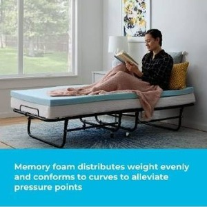 lot 10826 image: Linenspa 3 Inch Gel Infused Memory Foam Mattress Topper, Cot, 2 Inch