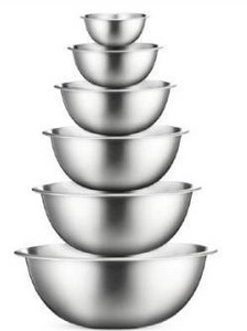 lot 10833 image: Premium Stainless Steel Mixing Bowls (Set of 6)