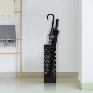 lot 10838 image: NEX Umbrella Holder, Free Standing Umbrella Rack Stand with Drip Tray and 2 Hook for Home, Entryway, Office