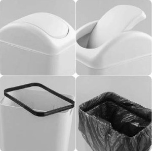 lot 10840 image: Jandson 14 Liter Swing Trash Can, Slim Trash Bin for Narrow Space