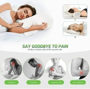 lot 10853 image: Contour Memory Foam Pillow , Ergonomic Adjustable Cervical Orthopedic Neck Pillows for Stomach Sleeper , Back and Side Sleepers Contoured Support Sleepeing for Shoulder Pain Relief (2 Pillowcases )
