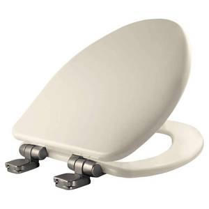 lot 14026 image: Bemis 19170NISL Wood Elongated Slow-Close Toilet Seat, Available in Various Colors