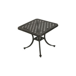 lot 14042 image: Antique Bronze Cast Aluminum Outdoor End Table