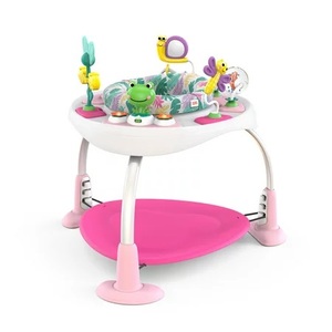 lot 24008 image: Bright Starts Bounce Bounce Baby 2-in-1 Activity Center Jumper & Table - Playful Palms Pink, 6 Months and up
