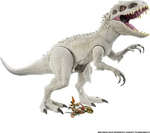 lot 24012 image: Jurassic World Camp Cretaceous Super Colossal Indominus Rex Action Figure with Eating Feature, Stands 18in High and 3.5ft Long, Dinsoaur Toy Gift