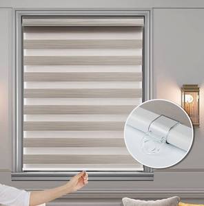 lot 24036 image: ABOCIDE Custom Cordless Zebra Blinds for Window, Dual Layer Roller Shades, Roller Window Shades, Light Filtering SheerPrivacy, Light Control for Day & Night (Light Beige)