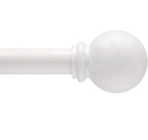 lot 24037 image: Kenney Chelsea 12 Standard Decorative Window Curtain Rod, 28-48, Bright White, 1-Pack
