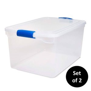 lot 24041 image: Homz - Heavy Duty Modular Stackable Storage Containers, 2 Pack