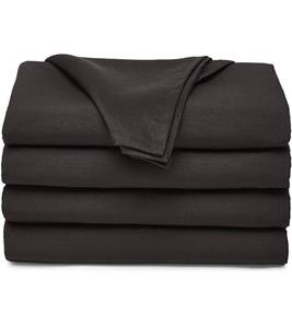 lot 24046 image: Rectangle Washable Polyester Fabric Tablecloth - 90 x 156, Black, Pack of 2