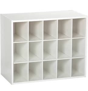 lot 34018 image: ClosetMaid 8983 Stackable 15-Unit Organizer, White