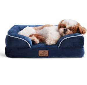 lot 34023 image: Bedsure Orthopedic Dog Bed, Bolster Dog Beds for MediumLargeExtra Large Dogs - Foam Sofa with Removable Washable Cover, Waterproof Lining and Nonskid Bottom Couch