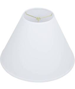 lot 34025 image: FenchelShades.com Lampshade 7 Top Diameter x 18 Bottom Diameter x 13 Slant Height with Washer (Spider) Attachment for Lamps with a Harp (Linen White)