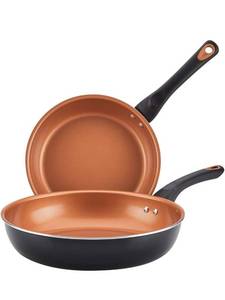 lot 34046 image: Farberware Glide Nonstick Frying Pan Set  Fry Pan Set  Skillet Set - 9.25 Inch and 11.25 Inch , Black