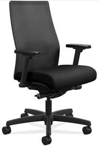 lot 44019 image: HON Ignition 2.0 Mesh Back Task Chair with Adjustable Arms and Adjustable Lumbar Support, in Black