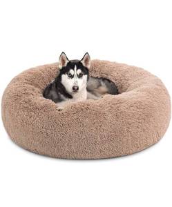 lot 44025 image: Bedsure Calming Dog Beds for Small Medium Large Dogs - Round Donut Washable Dog Bed, Anti-Slip Faux Fur Fluffy Donut Cuddler Anxiety Cat Bed, Fits up to 15-100 lbs
