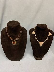 lot 33070 image: Two fashion necklaces - retail $16.00 or more each