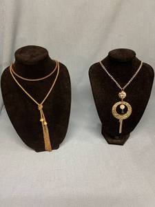 lot 33075 image: Two fashion necklaces -retail $16.00 or more each