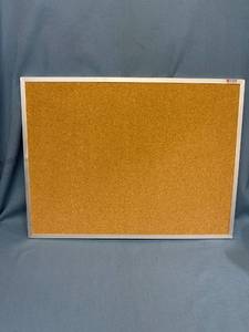 lot 33077 image: 18 x 24 inch metal framed cork board - wall mountable
