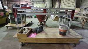 lot 7329 image: Legacy Woodworking Machine Model 1000 W Wooden Rolling Cart