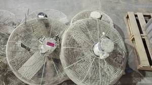 lot 7337 image: 4 Industrial Wall Mount Shop Fans - 3 Dayton Brand