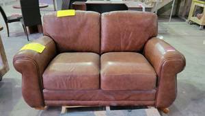 lot 7376 image: Brown Leather Couch