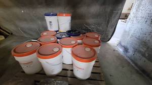 lot 7378 image: Pallet of Polytek 75 Series Liquid Rubber and Polytek 75-80 Liquid Rubber&nbsp
