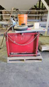 lot 7397 image: Red Steel Cage W Great Plains Industries Fuel Pump Model RP-10