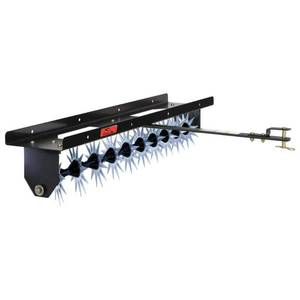 lot 1186 image: Brinly-Hardy 40 in. Tow-Behind Spike Aerator with 3D Galvanized Stars - Retail $159.99