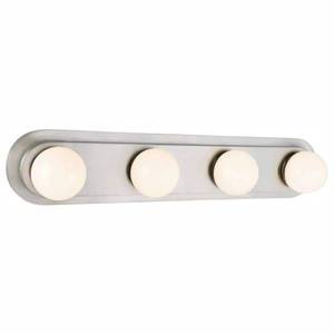 lot 916 image: Hampton Bay Midford 160-Watt Equivalent 4-Light Brushed Nickel Integrated LED Hollywood Vanity Light