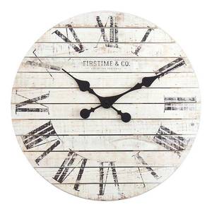 lot 990 image: FirsTime & Co.� Shiplap Farmhouse Wall Clock, White, 18 in