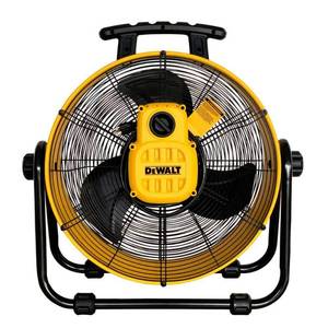 lot 991 image: DEWALT 20 in. 3-Speed Heavy-Duty Drum Fan with 6 ft. Power Cord, Yellow - Retail $149.99