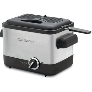 lot 1234 image: Cuisinart - 1.1L Analog Compact Deep Fryer - Black Stainless
