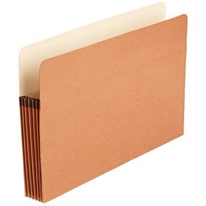 lot 1257 image: Basics File Folders Pocket , Straight-Cut Tab, 5 14-Inch Expansion, Legal Size, Redrope, 50-Pack - AMZ74234