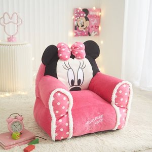 lot 1264 image: Disney Minnie Mouse Kids Figural Bean Bag Chair with Sherpa Trimming, Multi-color(17 W x 16.25 H)
