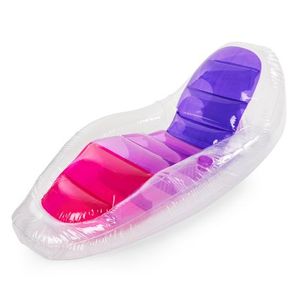 lot 1266 image: Swimways Dry Float Translucent Zero Gravity Positioning Pool Lounger With Cupholder, Orchid Multi(79 x 41)