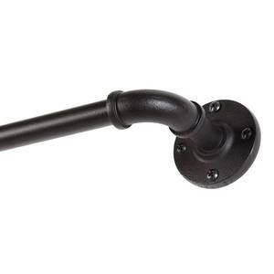 lot 1276 image: Kenney� Adler 58 IndoorOutdoor Rust-Resistant Wrap Around Curtain Rod, 48-84, Black