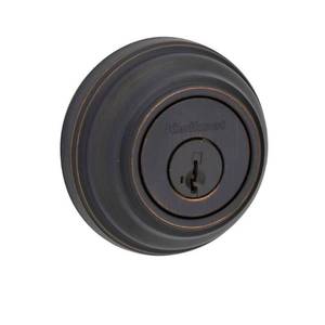 lot 7408 image: Kwikset Venetian Bronze Single Cylinder Deadbolt featuring SmartKey Security with Microban Antimicrobial Technology