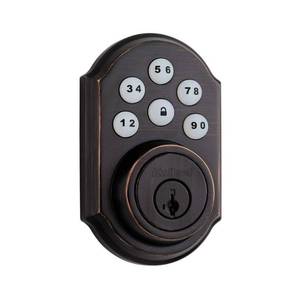 lot 7409 image: Kwikset 909 Smartcode Traditional Electronic Deadbolt Featuring SmartKey Security�� In Venetian Bronze, Model #99090-019