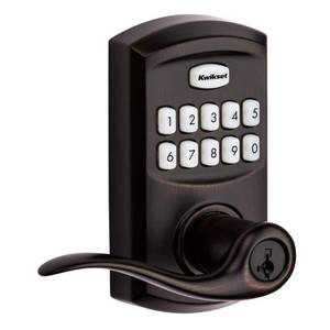 lot 7419 image: Kwikset 917 SmartCode� Electronic Residential Door Lever Venetian Bronze