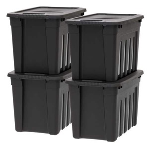 lot 1184 image: 4 20 Gal. Storage Bins With 4 Lids