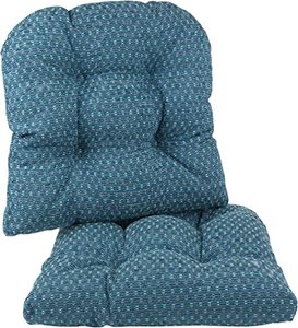 lot 969 image: Klear Vu Raindrop Universal Non Slip Dining Chair Cushions, 15 x 15, 4 Pack, Blue