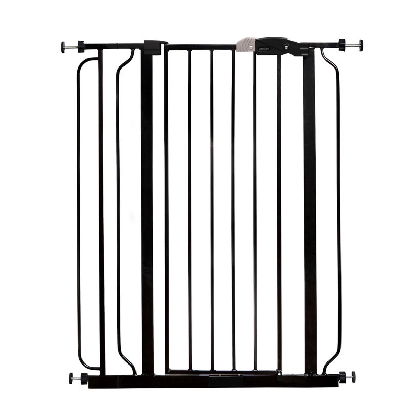 lot 4313 image: Regalo Easy Step� Extra Tall Walk Thru Baby Gate, Bonus Kit, Includes 4-Inch Extension Kit, 4 Pack of Pressure Mount Kit and 4 Pack of Wall Cups and Mounting Kit, Black