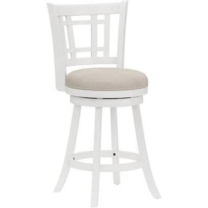 lot 4393 image: Hillsdale Fairfox Swivel Bar Stool, Counter, White
