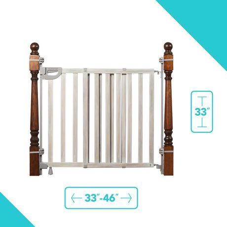lot 4100 image: Summer Infant Wood Banister & Stair Safety Gate Grey Extra Wide