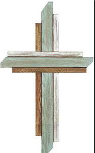 lot 34617 image: Decorative Wall Cross With Rustic Accents - Farmhouse Design