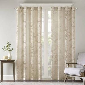 lot 34625 image: 95x50 Maui Palm Leaf Burnout Window Sheer Natural, Lot of 4